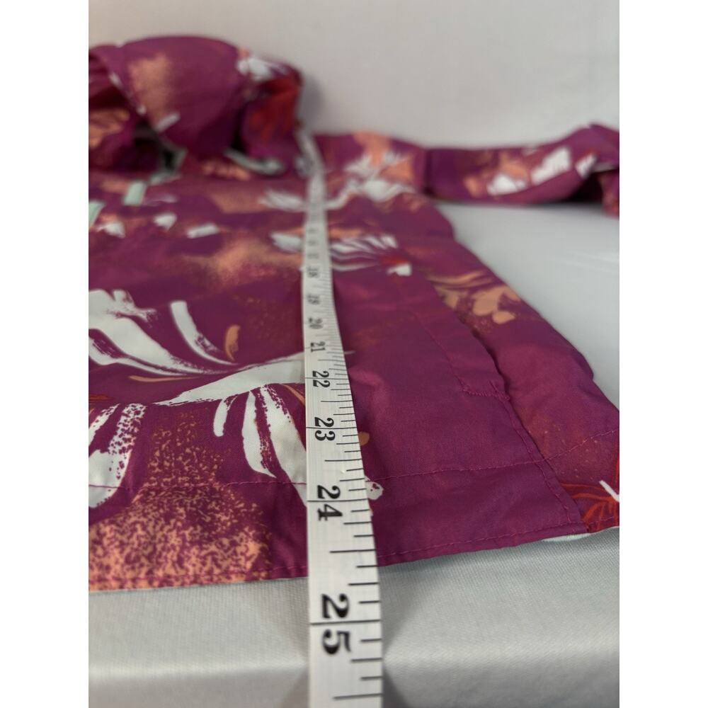 Columbia Girls Purple Floral Hooded Windbreaker Jacket Full Zip Size L 14/16 - Picture 10 of 13